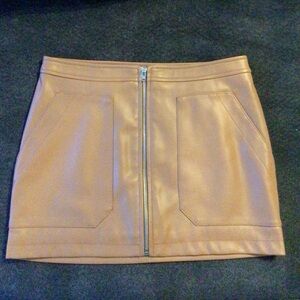 Free People tan leather skirt